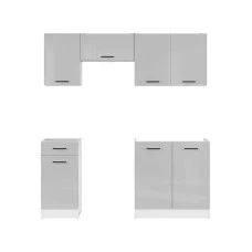 Modular kitchen JUNONA LINE 180 BBL BRW light gray gloss